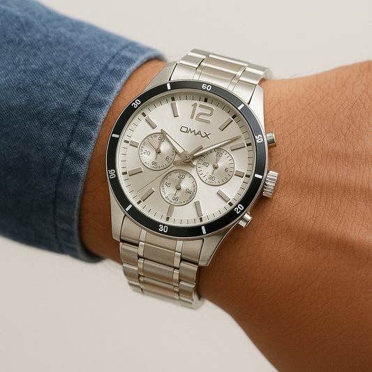 Omax Luxury Chronograph Wristwatch – Stainless Steel