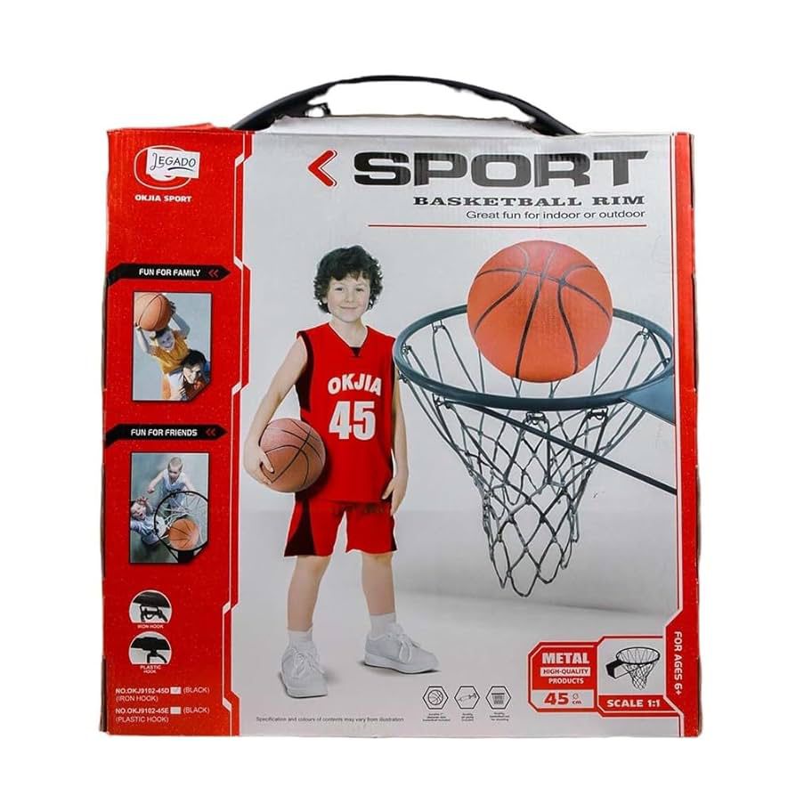 🏀 45cm Iron Basketball Sport Rim With Hoop (Metal)