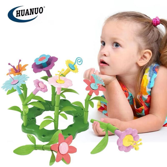 🌼 36pcs Plastic Flower Blocks – Garden Assembly DIY Toy for Kids 🌼