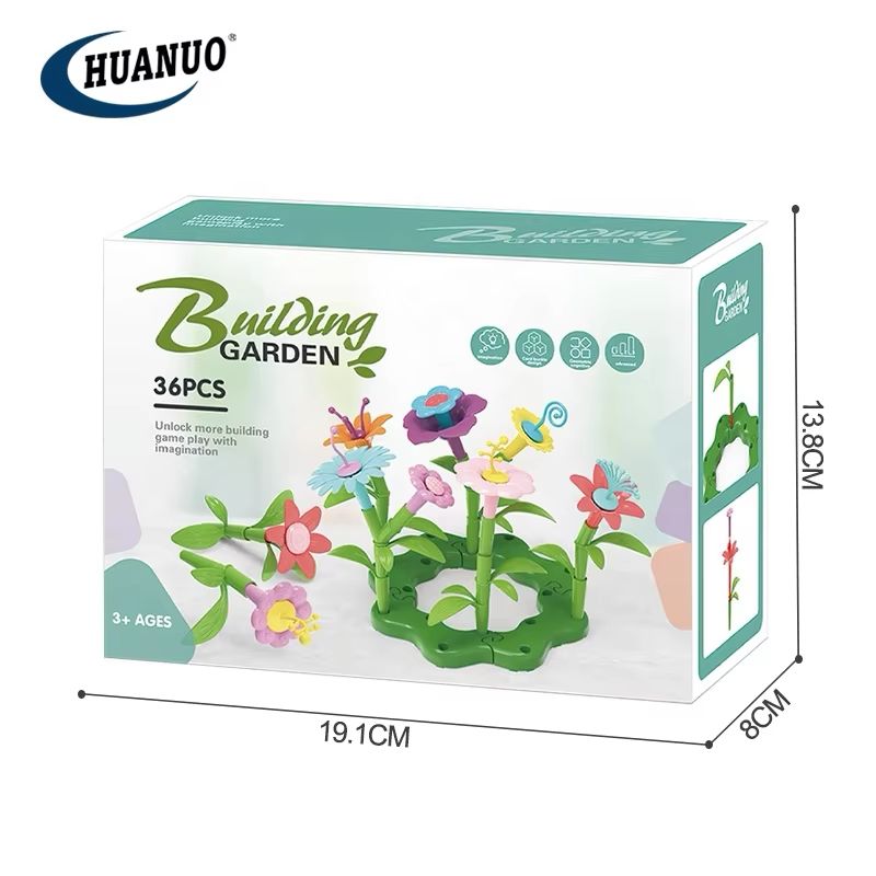 🌼 36pcs Plastic Flower Blocks – Garden Assembly DIY Toy for Kids 🌼