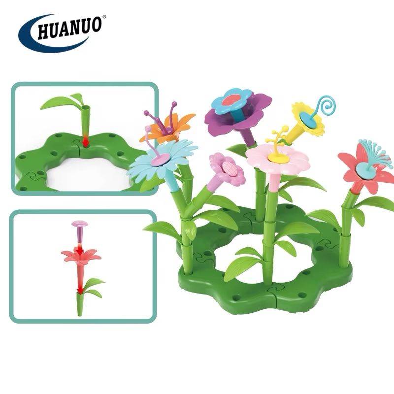 🌼 36pcs Plastic Flower Blocks – Garden Assembly DIY Toy for Kids 🌼