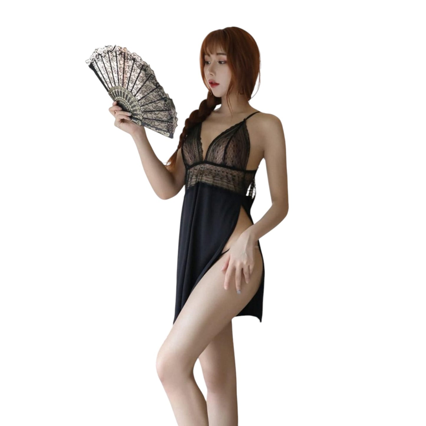 SHCollectionsPK – Black Imported Net Nighty (Premium Quality)