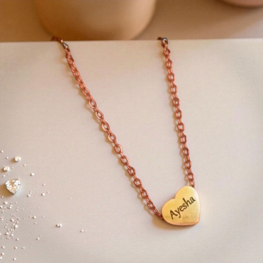 Customized Tiny Heart Necklace – Stainless Steel (Golden)