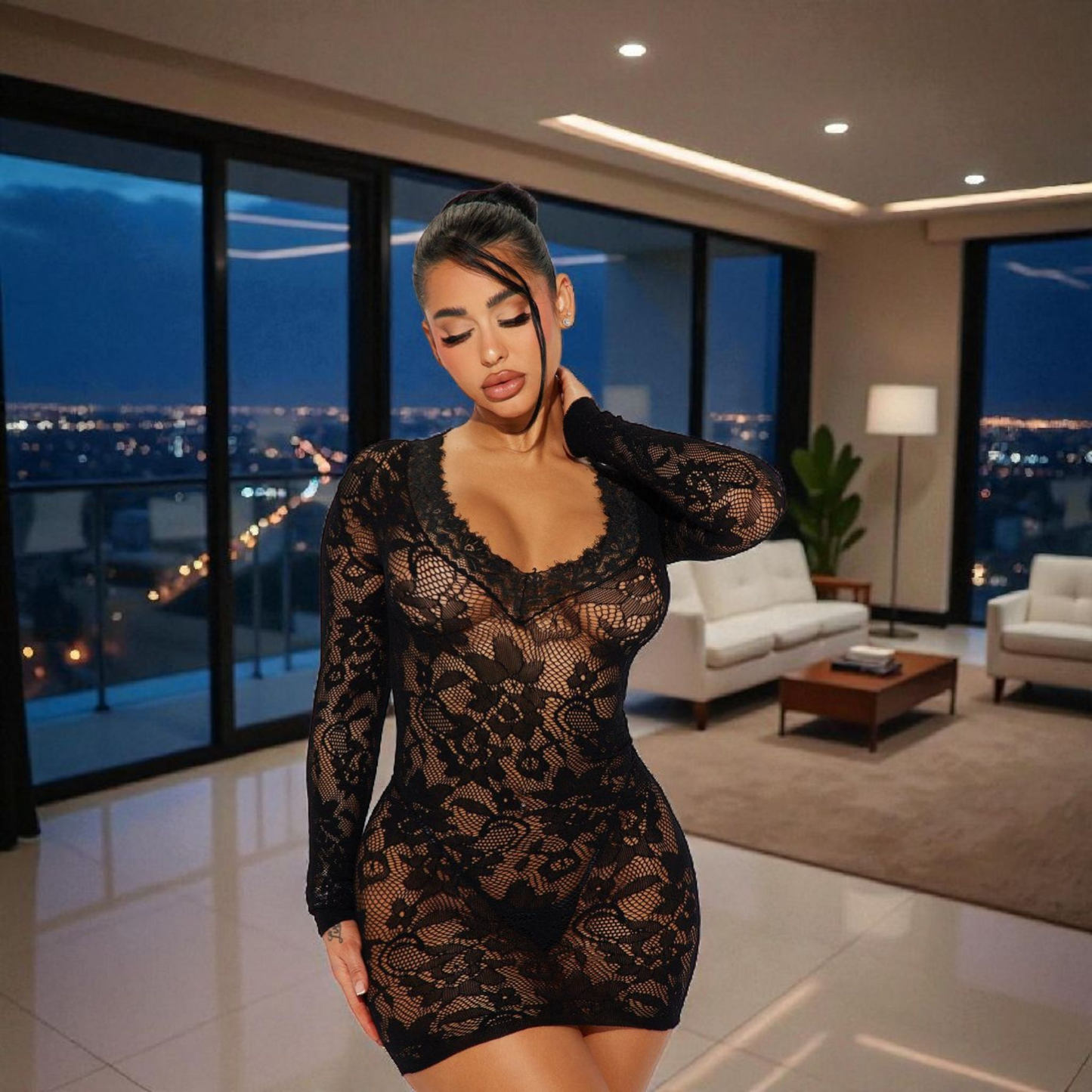 Premium Black Body Stocking – Stretchable Comfort Fit (Size 38/40)