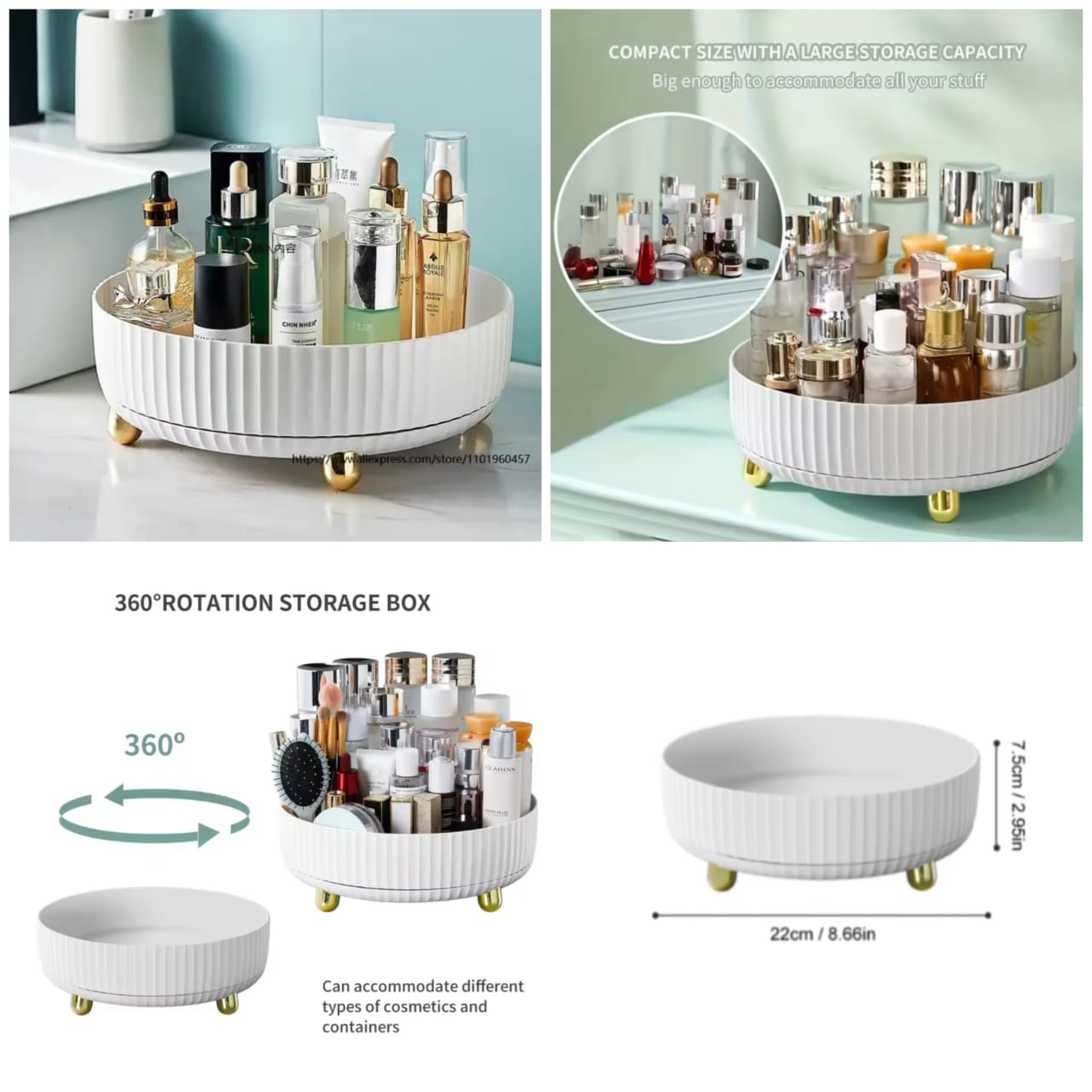 ✨ Luxury Rotating Tray – White Colour ✨